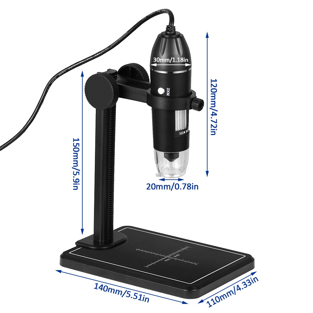 1600X Digital Microscope 3 in 1 USB Soldering Electron Microscope with 8 LEDs Camera Zoom Magnifier for PC Mac Android