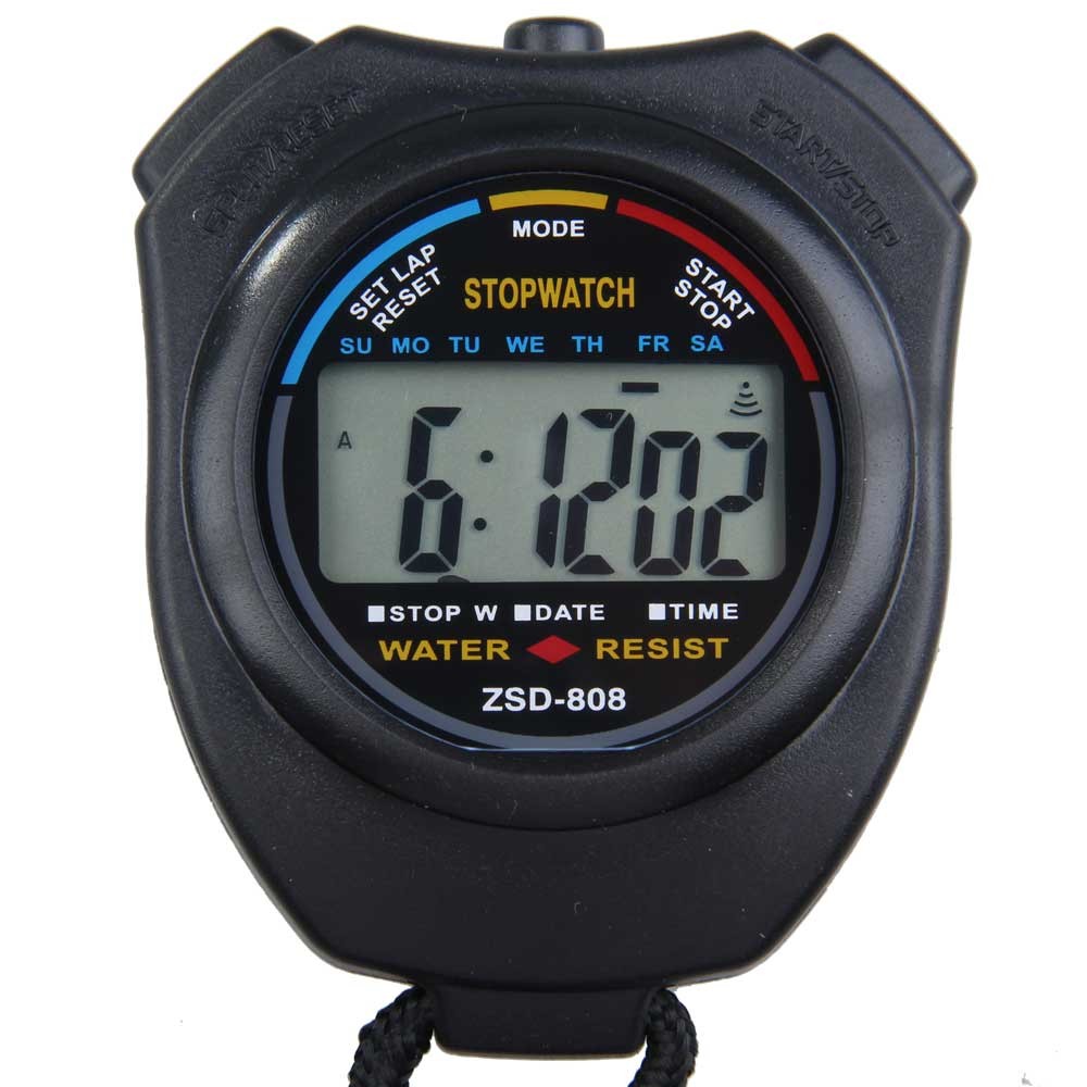 New Classic Waterproof Digital Professional Portable LCD Handheld Sports Stopwatch Timer Stop Watch With Chain For Sports