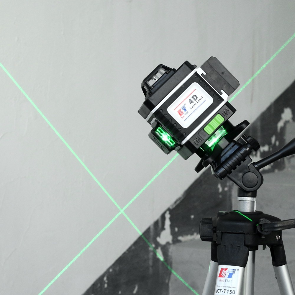 Caetian Green 4D Laser Level Tripod 520nm 16 Lines Self Leveling Level 360 Horizontal & Vertical Laser Receiver Line Laser Bevel