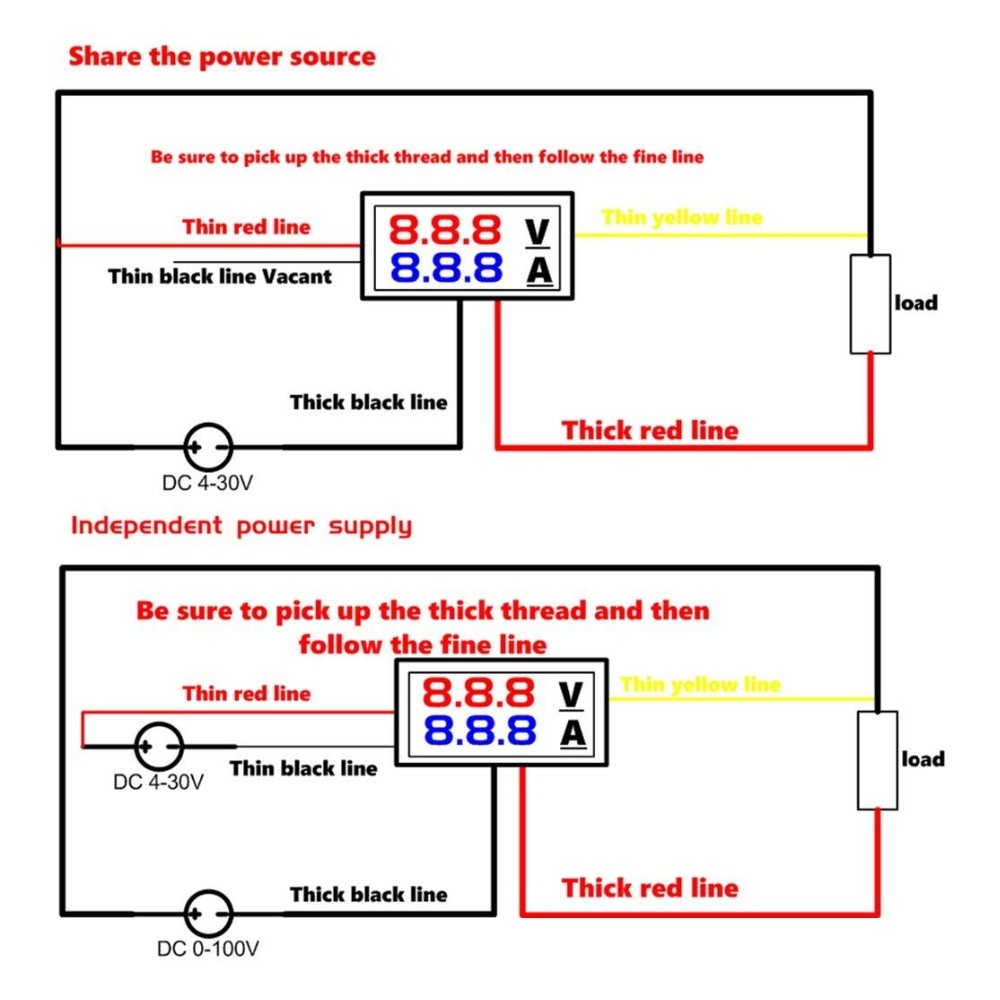 High Quality DC 100V 10A Voltmeter Ammeter Blue + Red LED Amp Dual Digital Volt Meter Scale