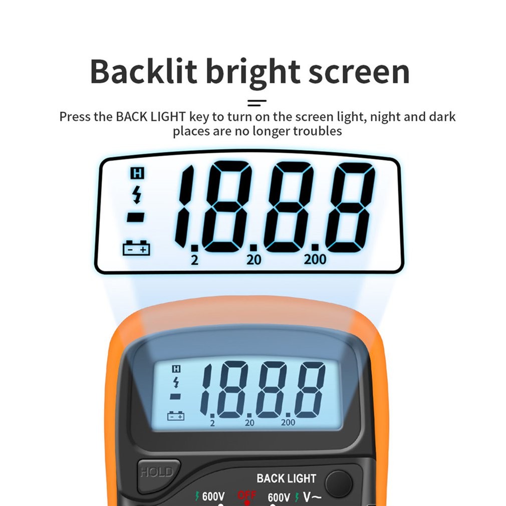 ANENG AN8205C Digital Multimeter AC/DC Ammeter Volt Ohm Test Meter Profession Multimeter With Thermocouple LCD Backlight Display