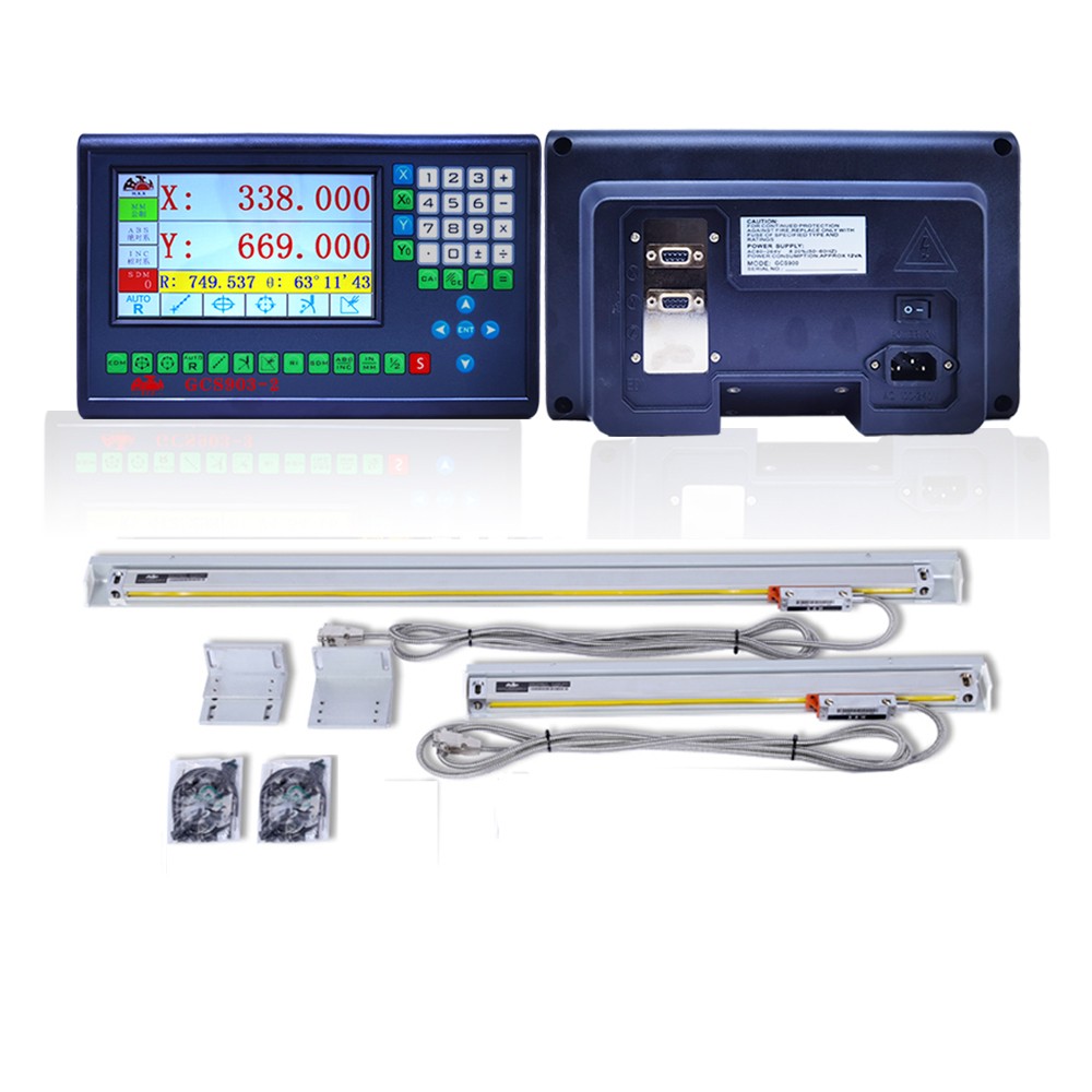 3 محاور LCD DRO مجموعة كاملة قراءات رقمية مع 3 قطع 0-1000 مللي متر الزجاج الخطي مقياس التشفير الاستشعار لآلة طحن مخرطة