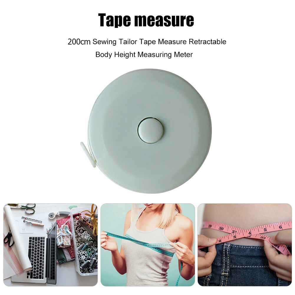 2 Meters Body Measuring Tape Sewing Metric Tape Ruler Automatic Telescopic Metric Rope Measuring Film Accessories