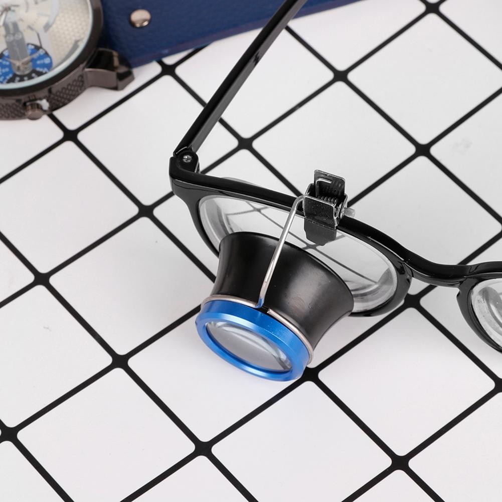 5X/10X/20X Clip On Glasses Magnifier Blue Red Color Watch Repair Tool Loupes Magnifying Glass Watches Jewelry Tools Blue