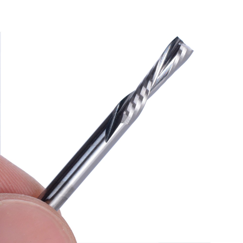 10pcs 3.175/4/5/6mm 3A top quality left-handed 2 spiral flute bits, bottom cut carbide endmill, left-handed spiral cutter