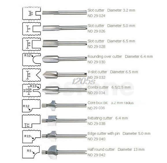 HSS Router Bits Wood Cutter Milling Fits Dremel Rotary Tool Set 10pcs 1/8" 3mm Q17 Dropship