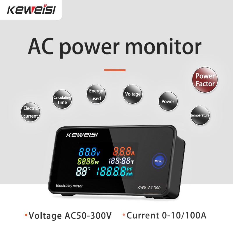 KWS-AC300 100A Digital Energy Meter Voltmeter Ammeter Wattmeter KWS Power Energy Meter Electric Meter With Reset Function