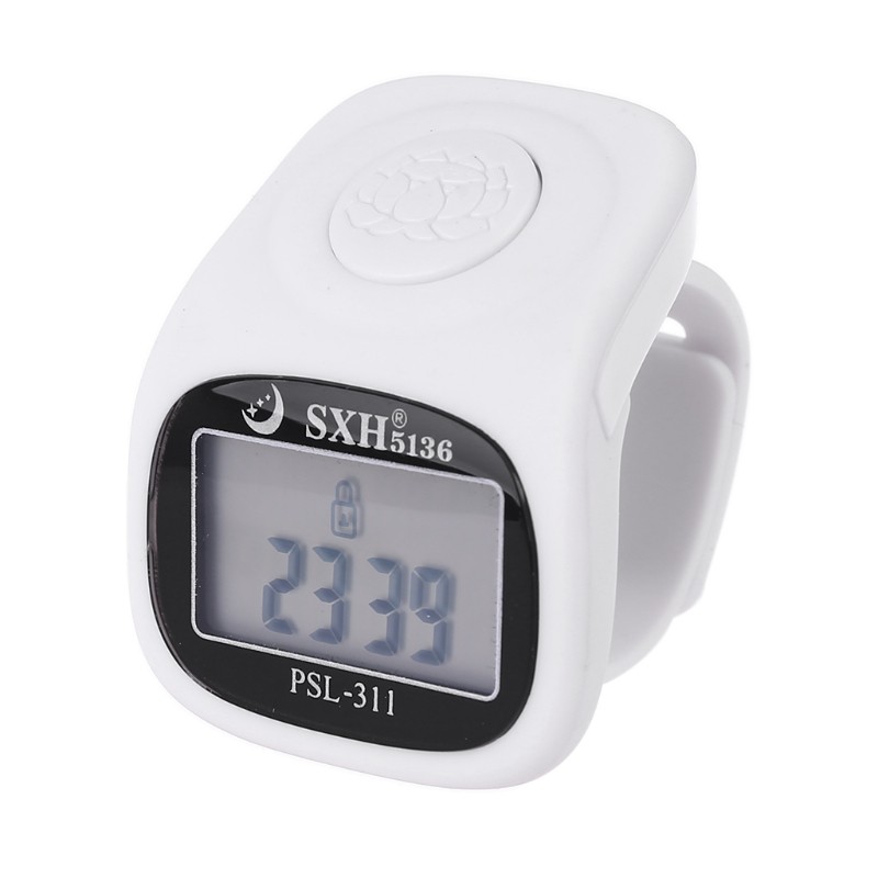 6 digital finger tally counter 8 channels with LED backlight time chanting prayer ring silicone electronic hand counter