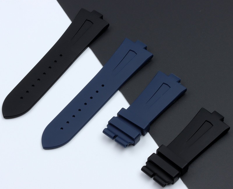 Quality 25mm-9mm Black Blue Soft Rubber Silicone Watches Band for Vacheron Constantin Strap VC Watchband Wristband Folding Buckle