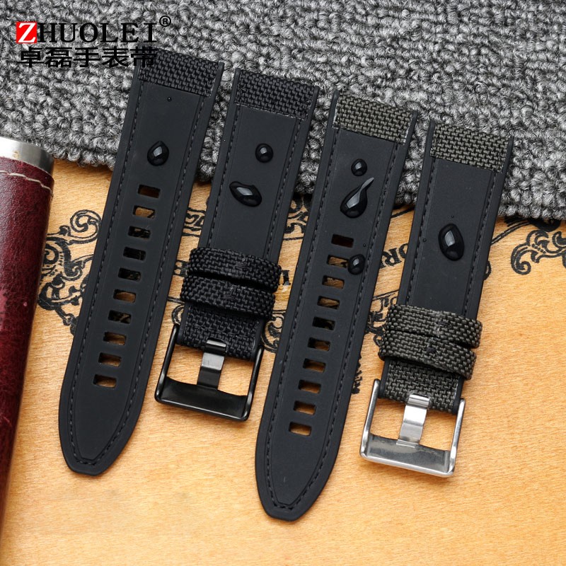 For Diesel Dz4500 Dz4506 DZ7420 DZ4318 Canvas Silicone Watch Strap Men's Officer Series 24 26 28mm Accessories Nylon Watchband