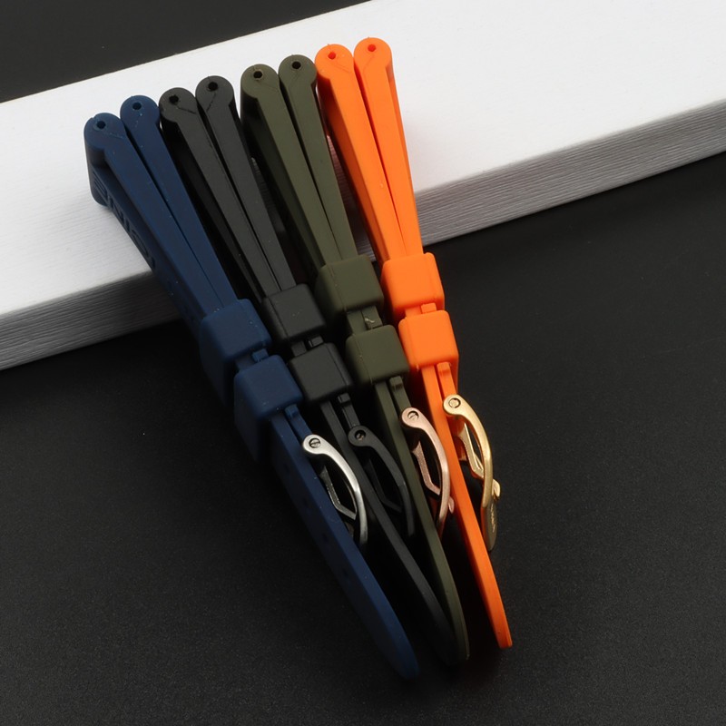 26mm Black Blue Orange Green Silicone Rubber Watchband Replacement for Panerai Strap Pin Buckle Waterproof Watch Accessories