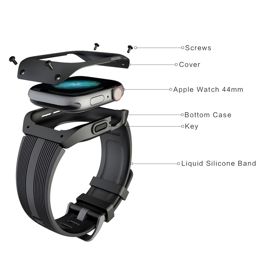 waterproof strap + case for apple watch band 44mm 40mm pulseira correa bracelet apple watch 5 4 3 SE 6