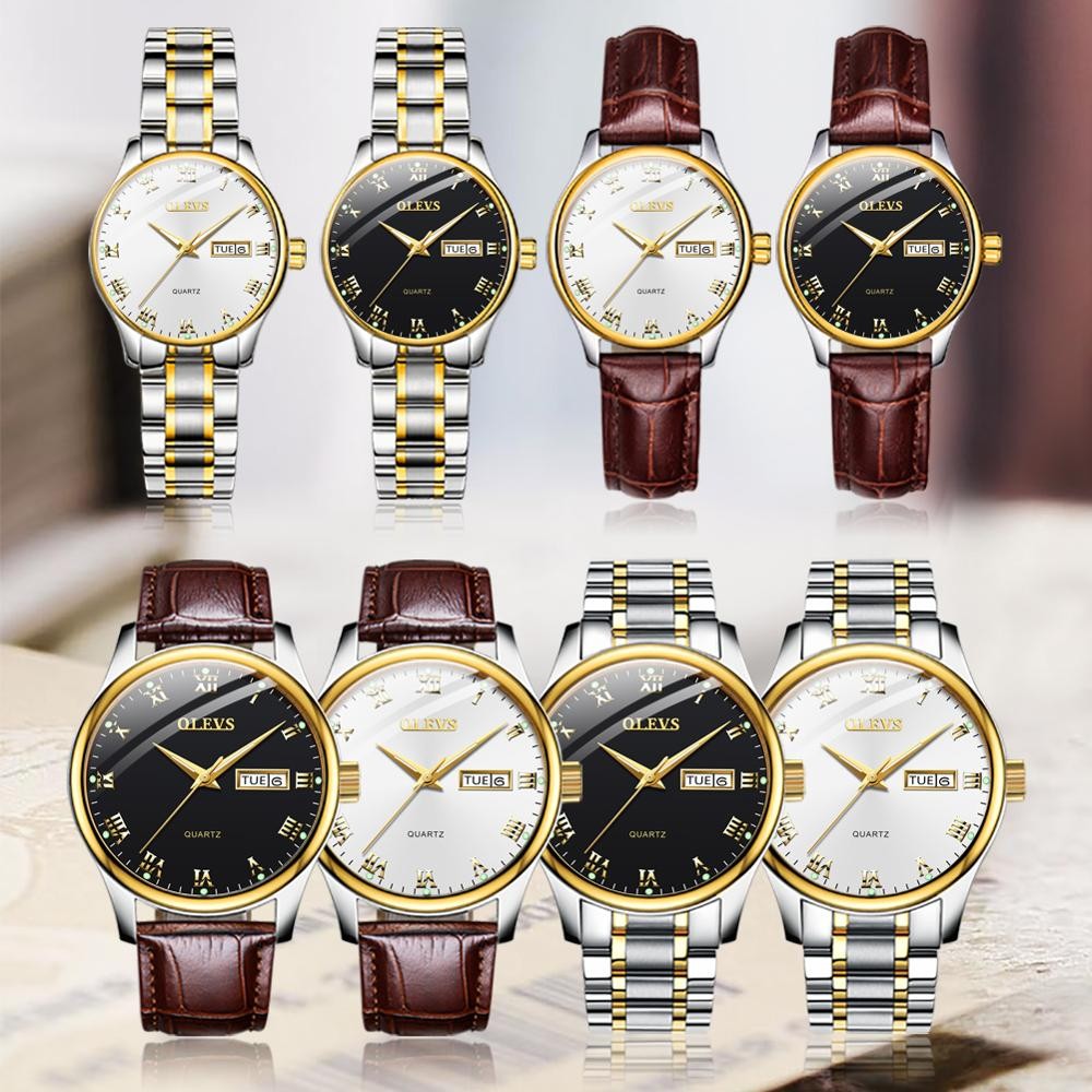 OLEVS Top Brand Classic Men's Quartz Watch Water Resistant Leather Strap Business Popular Casual Men's Watch Date Clock