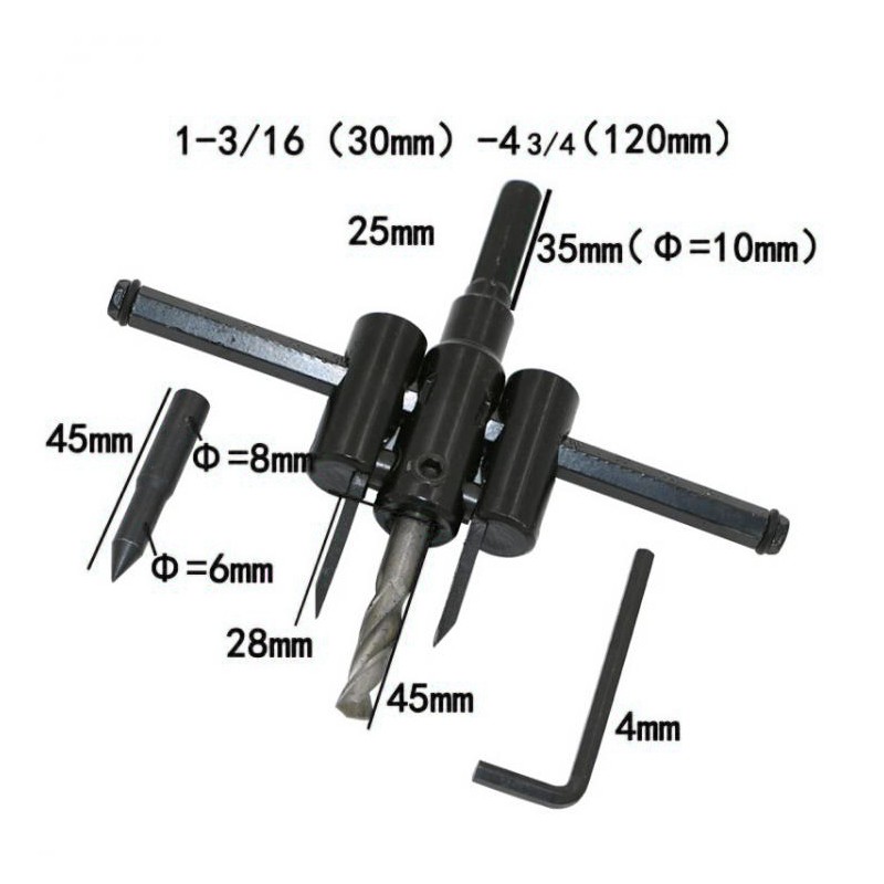 Adjustable Circle Hole Cutter Wood Drill Bit Saw Round Cutting Blade Aircraft Type Tool DIY Hole Opener 30mm-200mm 30mm-300mm