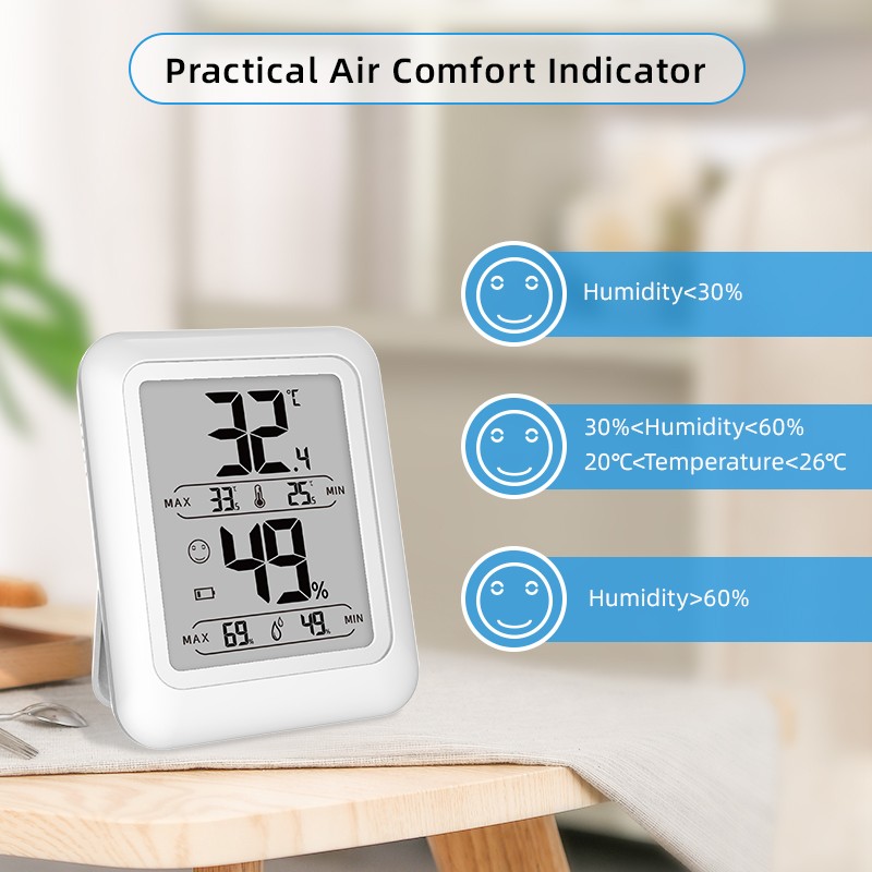 PROTMEX PT19DE LCD Digital Thermal Hygrometer Indoor Outdoor Temperature Hygrometer With Folding Arc C/F Function Switch