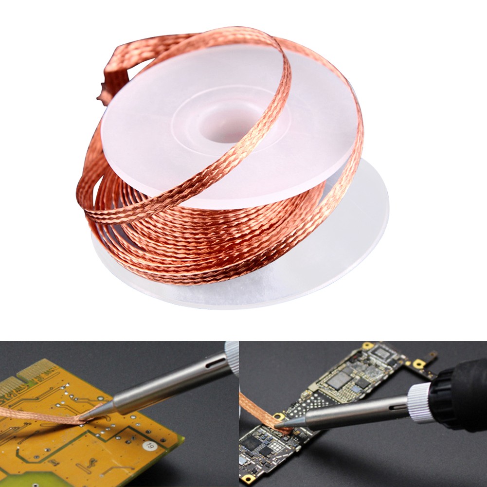 1.5M desolding Braid Soldering Soldering Welding 1.5mm 2mm 2.5mm 3mm 3.5mm Remover Fuse Wire Lead Cord Flux Phone Computer Repair Tool