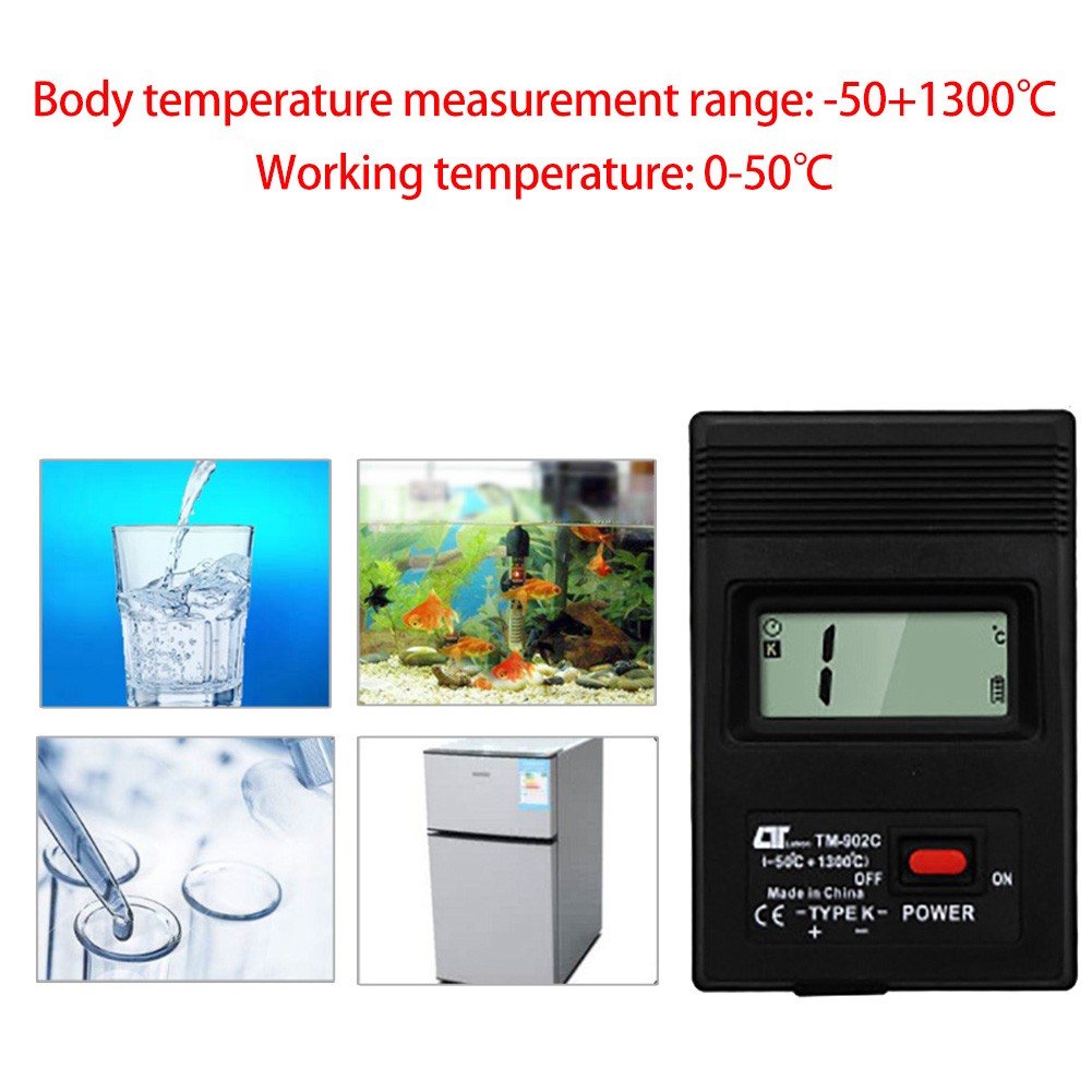 Digital Thermometer TM902C Digital Thermometer Tester Thermometer Thermometer Needle Probe 1300C for Laboratory Factory