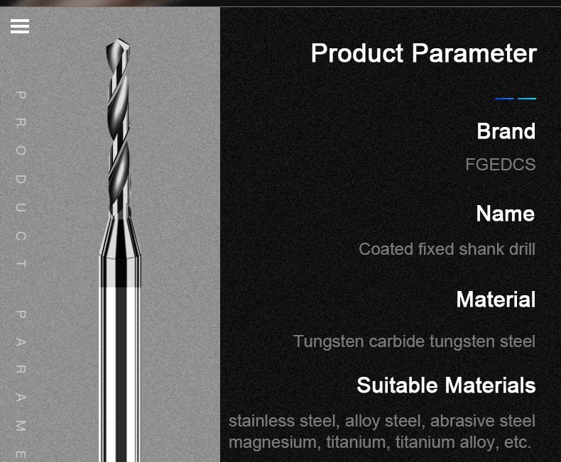 Carbide Alloy Drill Tungsten Steel Stainless Steel Twist Bit D3 Shank Micro Diameter Solid Homogeneous Metal Drilling for CNC Machine