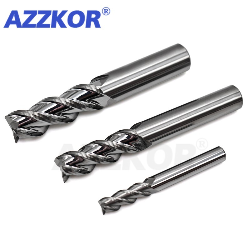 Alloy Coated Milling Cutters Tungsten Steel Milling Cutter by Aluminum Hrc55 3 Blades Milling Cutter