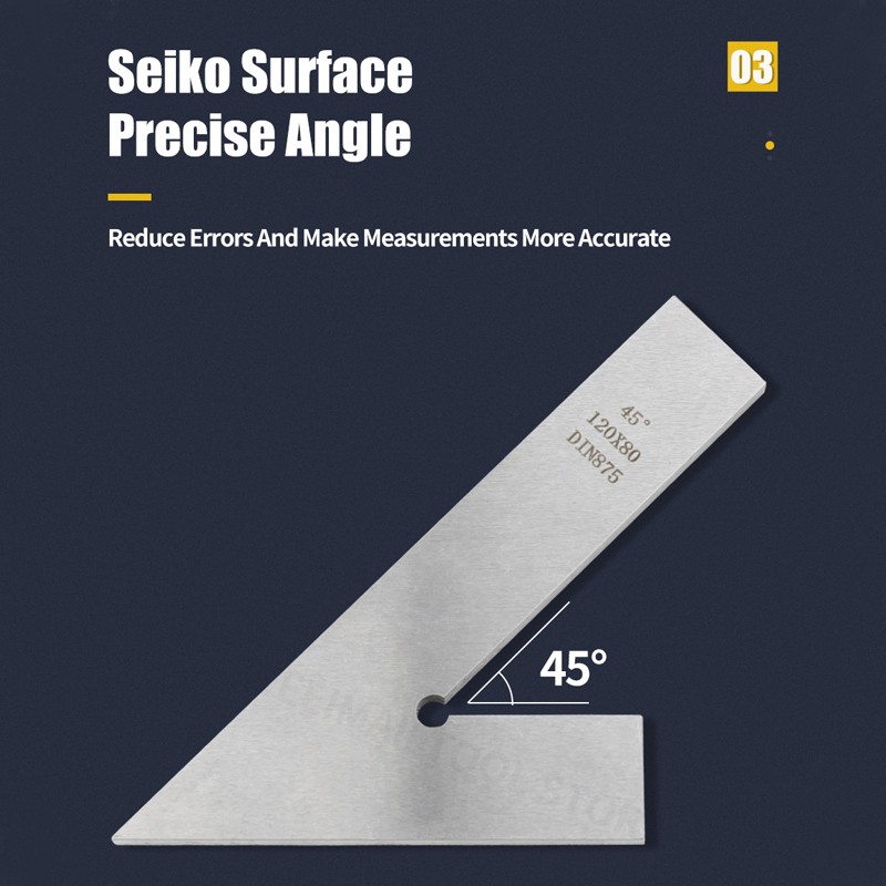 45 Degree Flat Edge Square Measuring Multi Angle Try Square Base Set Square Ruler Measuring Tool Difference Machining Square With Base