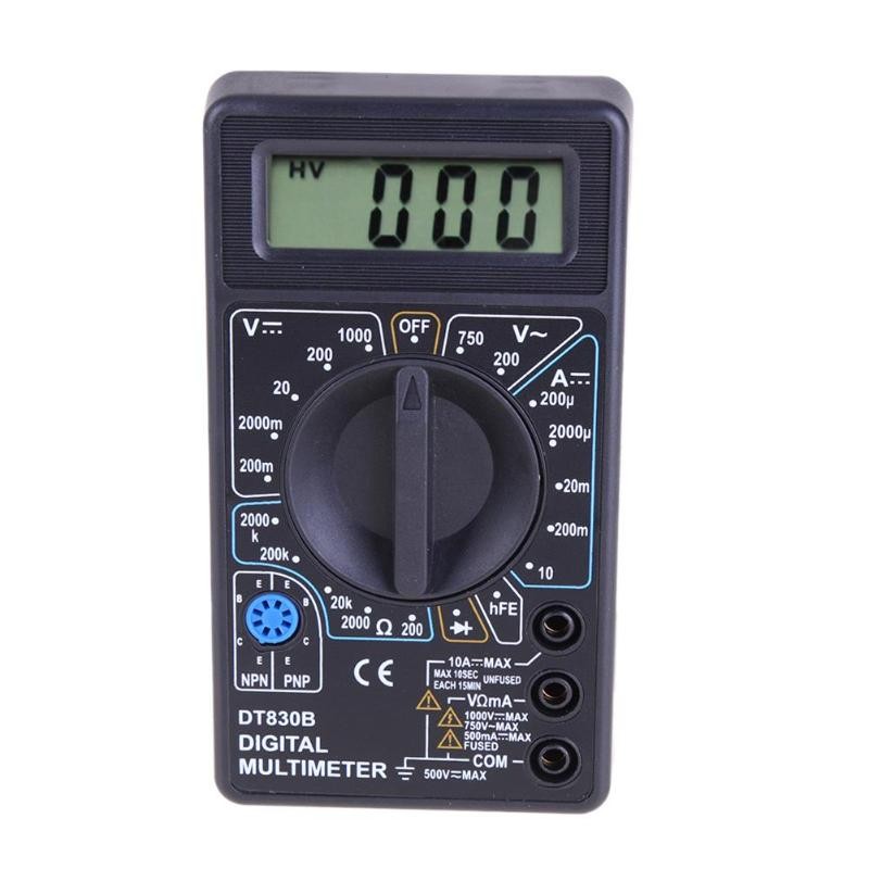 DT830 الرقمية المتعدد الفولتميتر مقياس التيار الكهربائي Ohmmeter DC10V ~ 1000 فولت 10A التيار المتناوب 750 فولت فاحص/ مختبر التيار الكهربائي اختبار شاشة الكريستال السائل