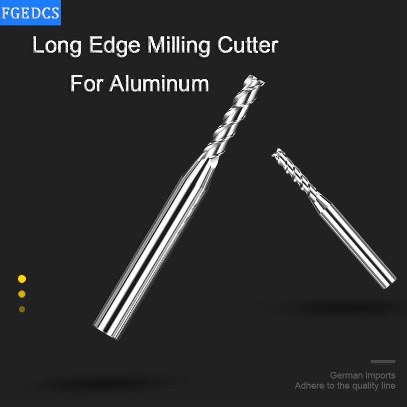 End Mill Aluminum Milling Cutter Edge Lengthened 3 Flute Metal Cutters 0.3 0.4 0.5 0.6mm 1.2 1.4 1.8mm 0.8mm Carbide Computer Tools