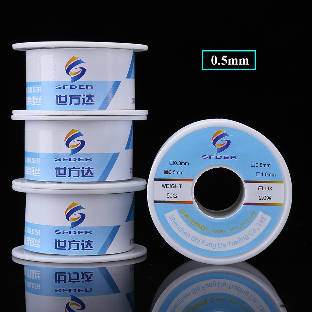 0.3/0.5/0.8/1mm Solder Wire Rosin Core Tin Wire Flux 2.0% 50g Low Melting Point Soldering Solder Wire Roll