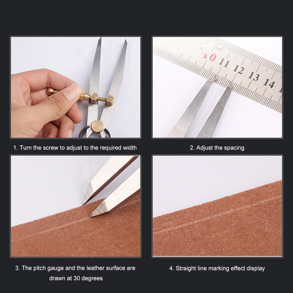 Edge Creaser DIY Hand Sewing Tools DIY Tools Leather Craft Making Rotating Wing Spacers Compass Spacing