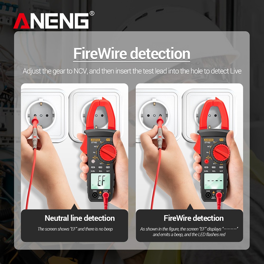 ST182 Digital Clamp Meter Multi Clamp Amp Voltage Current Resistance Capacitor Tester Auto Voltage Current Tools