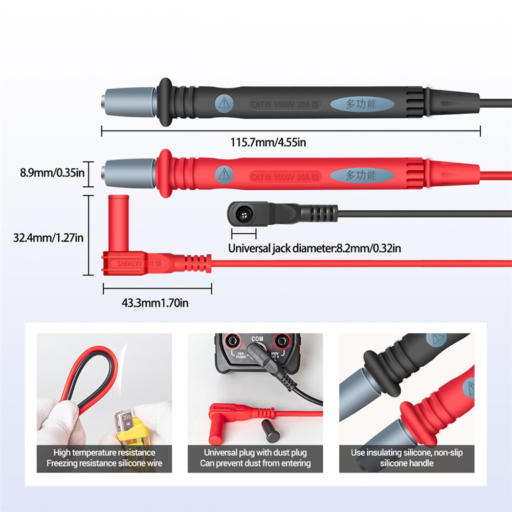 ANENG 22 in 1 Digital Multimeter Probe Needle Tip Probe Strong Hardness Electrical Portable Connectors Test Pin Wire Pen Cable