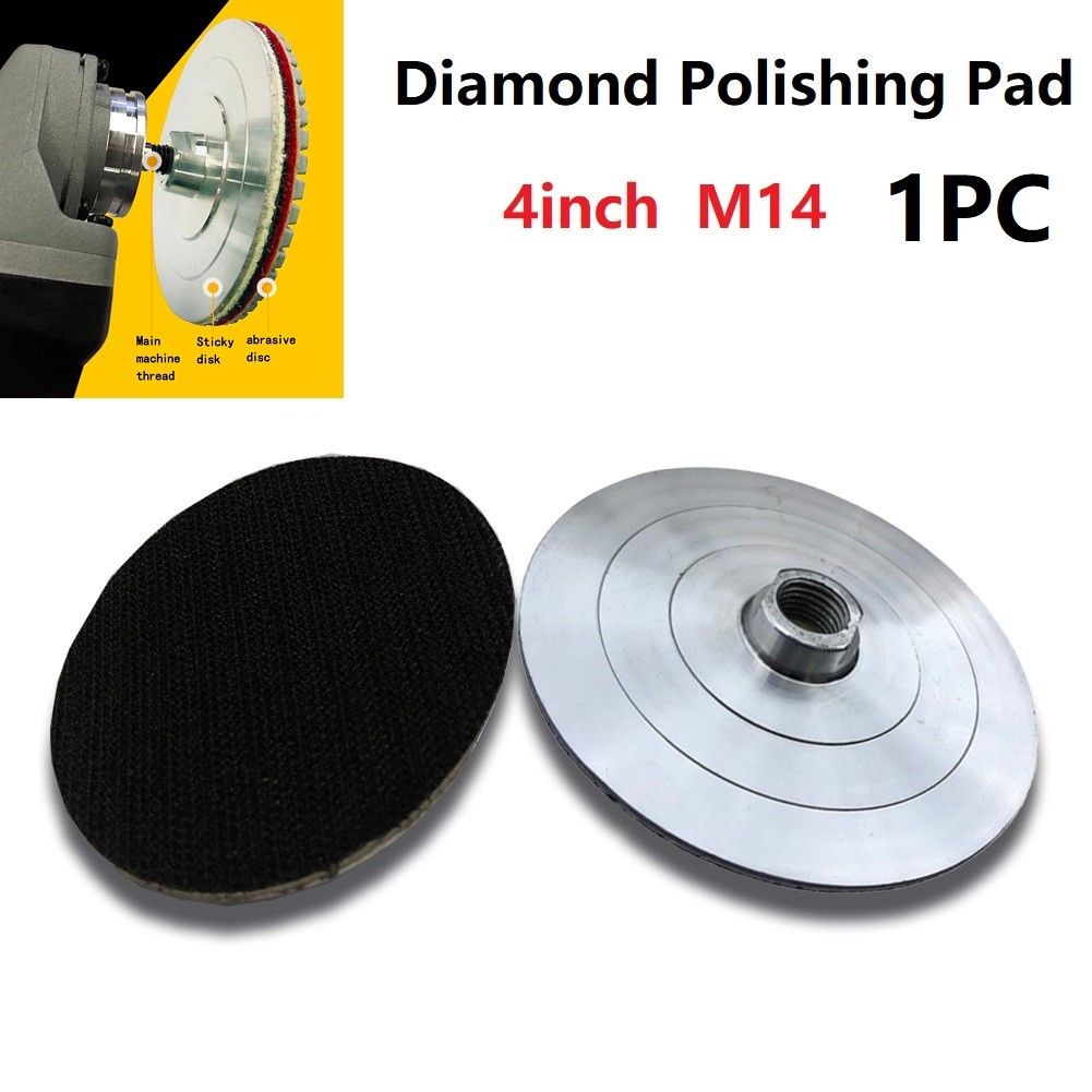 4" 1pc backer pad for diamond polishing pad aluminum based support holder M14 5/8-11 polish wheel holder pad