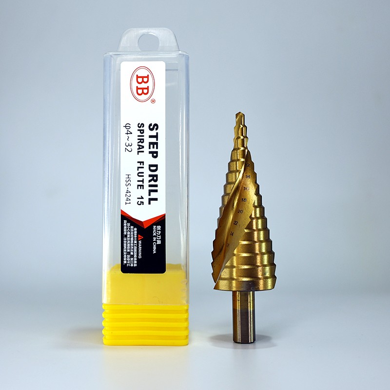 BB Step Drill Bit HSS 4-12 4-20 4-32mm Titanium Coated Cobalt Cone Spiral And Straight Flute For Steel Wood Metal Hole