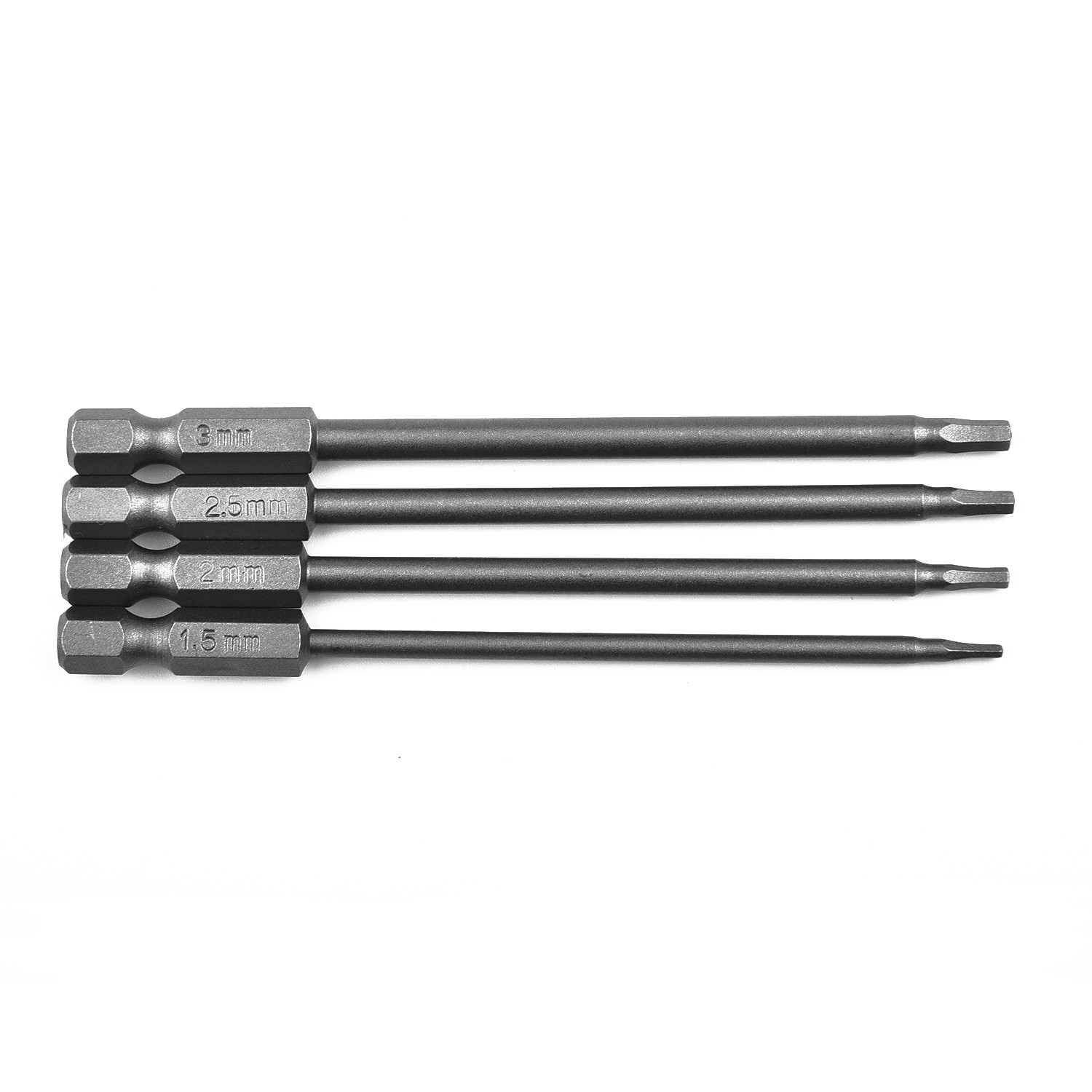 1/4pcs 100mm Hex Magnetic Screwdriver Bit Set Drill Bit Screwdriver Bit 1/4 Inch Hex Shank 1.5/2/2.5/3mm