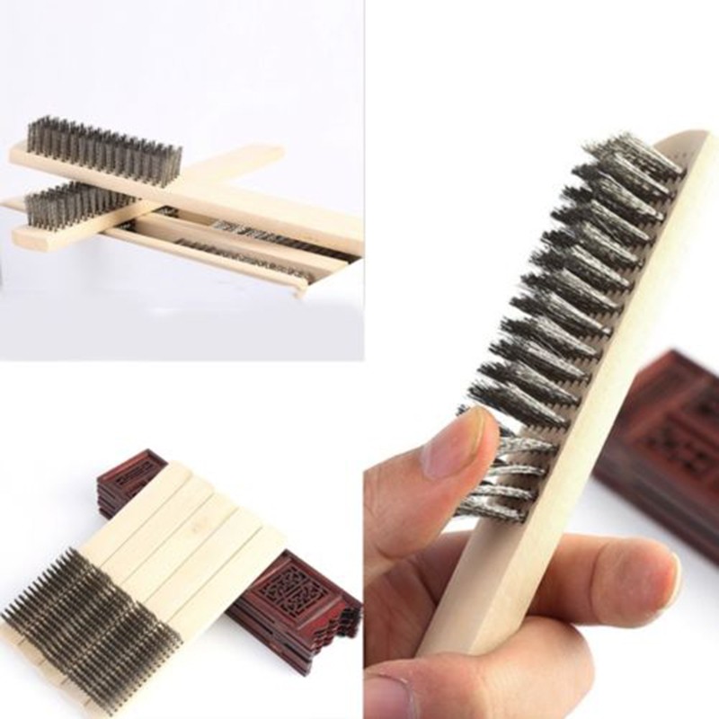 2pcs Barbecue Steel Wire Brush Cleaning Stainless Steel Wire Small Iron Brush Steel Copper Brush Derusting Steel Wire Brush