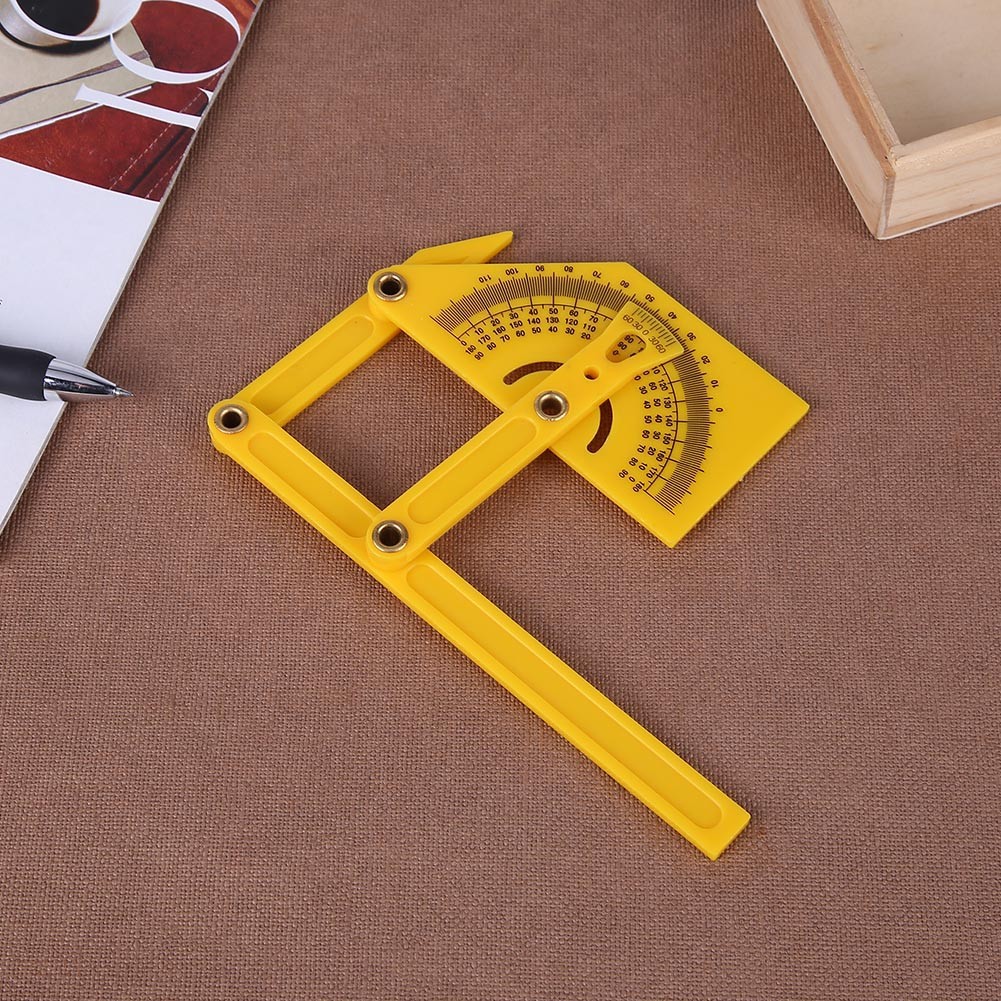 Plastic Angle Measuring Tool Protractor 0-180 Degree Angle Ruler Woodworking Measuring Tools Rotary Measuring Ruler