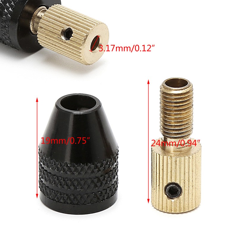 3.17mm Electric Shaft Motor Mini Chuck Fittings Clamp 0.3mm-3.5mm Drill Bit