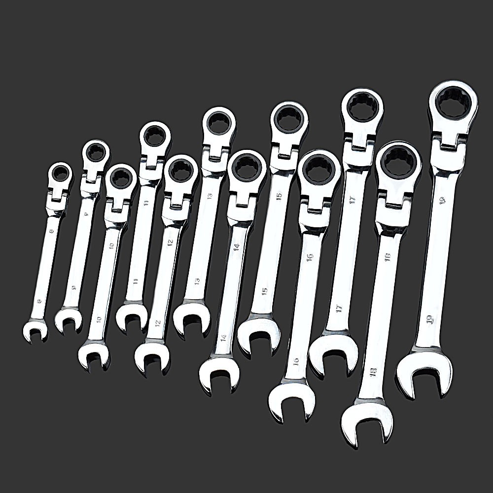 WOZOBUY Ratchet wrench combination, with flexible head, dual purpose ratchet tool, ratchet combination set. car hand tools