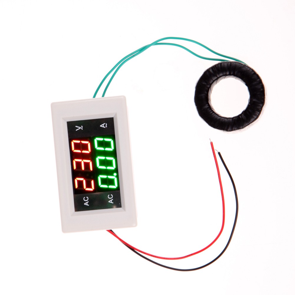 AC Ammeter Digital Voltmeter 220V Panel Amp Volt Current Voltage Meter Tester Double LED Display High Quality