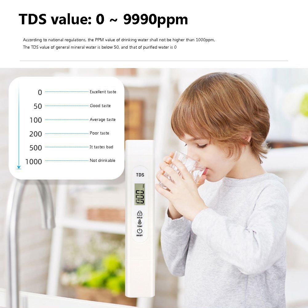 Digital Water Quality Tester TDS EC Meter Range Multifunctional Water Purity Thermometer Temperature PPM Tester Detection Monitor