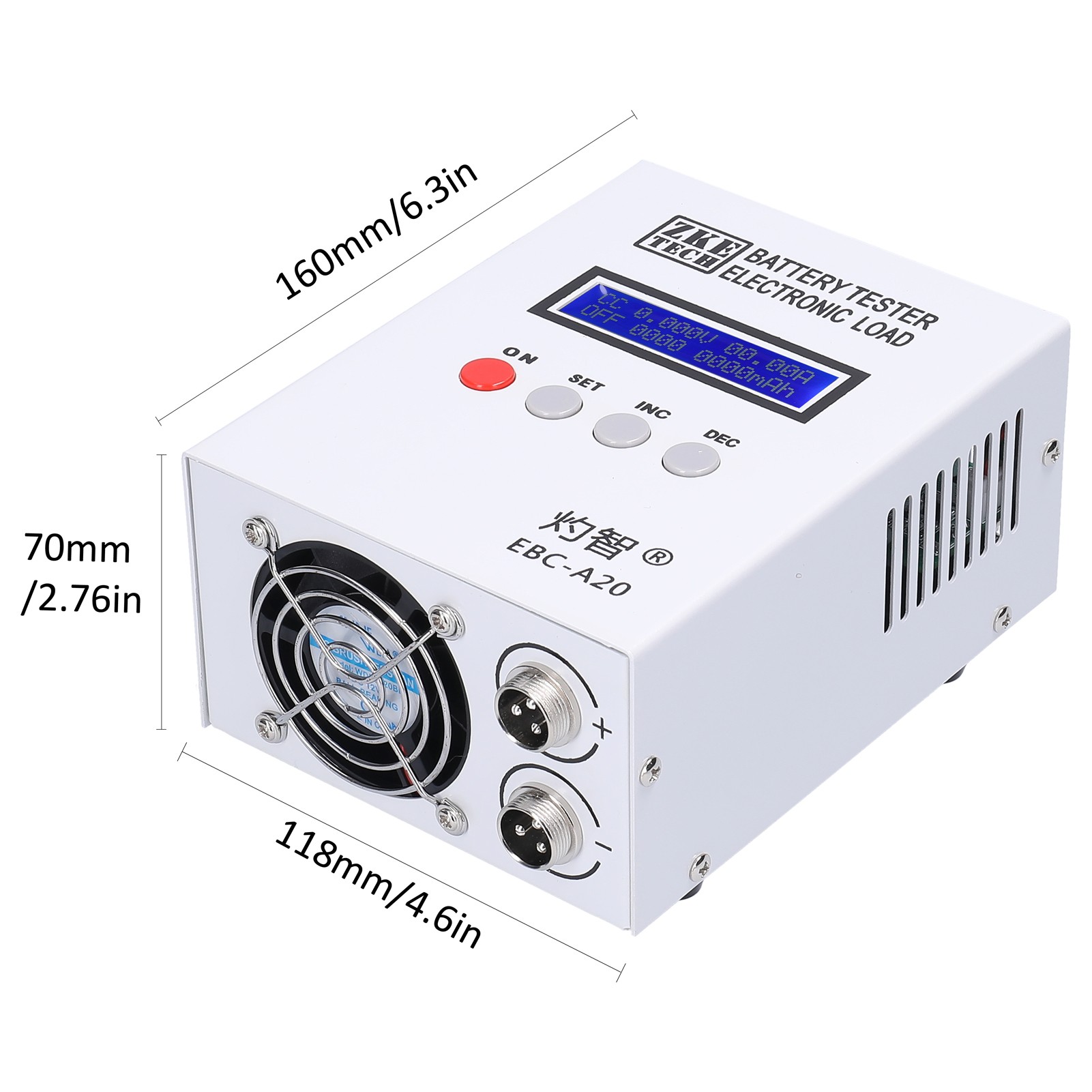 EBC-A20 30V Battery Capacity Tester 20A 85W Lithium Lead Acid Batteries Tester 5A Charge 20A Discharge Support PC Program Control