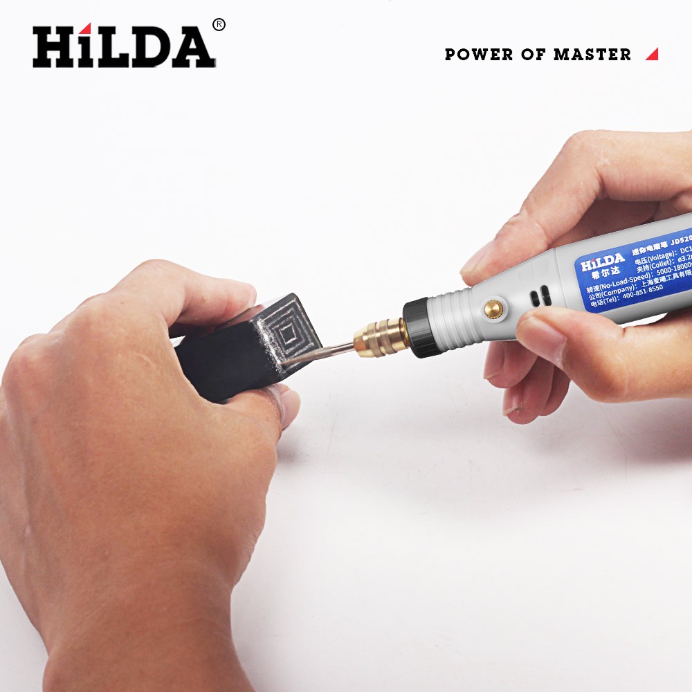 HILDA 18V Engraving Pen Mini Drill Rotary Tool with Grinding Accessories Set Multifunction Mini Engraving Pen for Dremel Tools