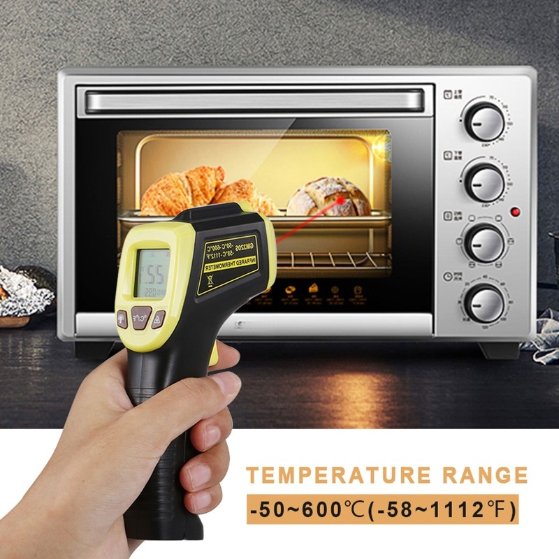 GM320S Non Contact Industrial Infrared Thermometer High Infrared Heat Gun -50~600℃/-58~1112℃ LCD Laser Pointer