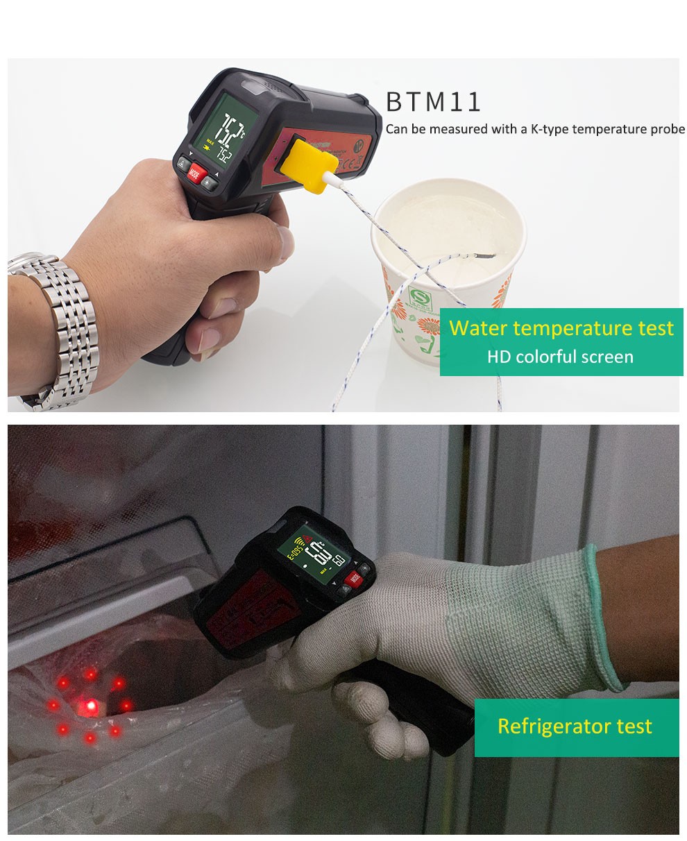 BSIDE Infrared Thermometer Professional Digital IR-LCD Color Thermometer -50~580 Non-Contact Laser Thermometer Thermometer