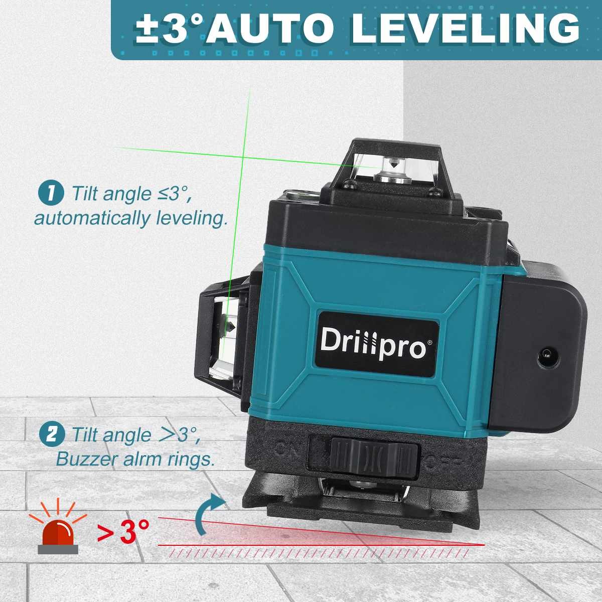 4D 16 Lines Green Laser Level Self Leveling 360 Horizontal Vertical Cross Line Super Powerful Laser Level Bluetooth APP Control