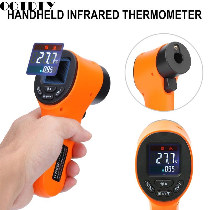 LCD Infrared Thermometer Non Contact Laser Point Industrial Thermometer Heat Gun 50~550℃ -58~1022℃ HW550