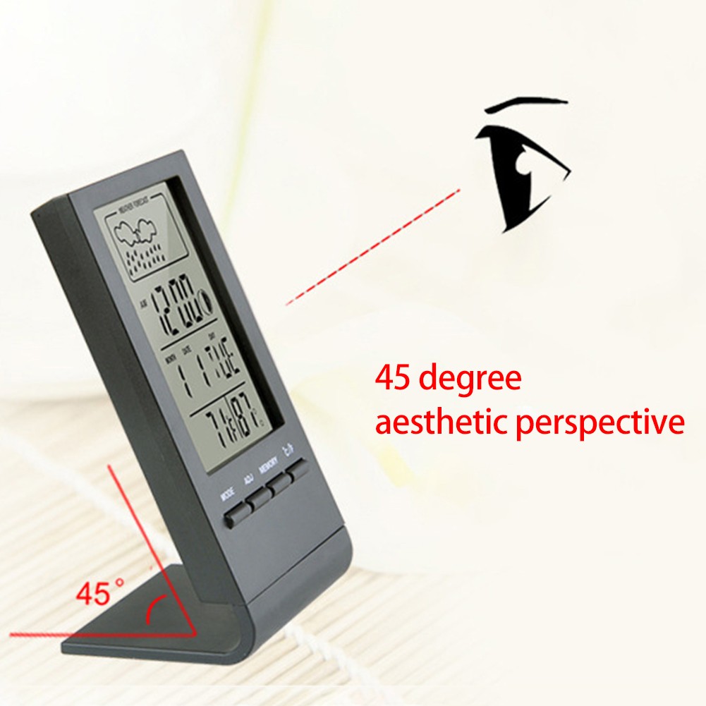 Mini Digital Thermometer Hygrometer Temperature Humidity Sensor Monitor Multifunction Meter Alarm Clock Weather Station Barometer