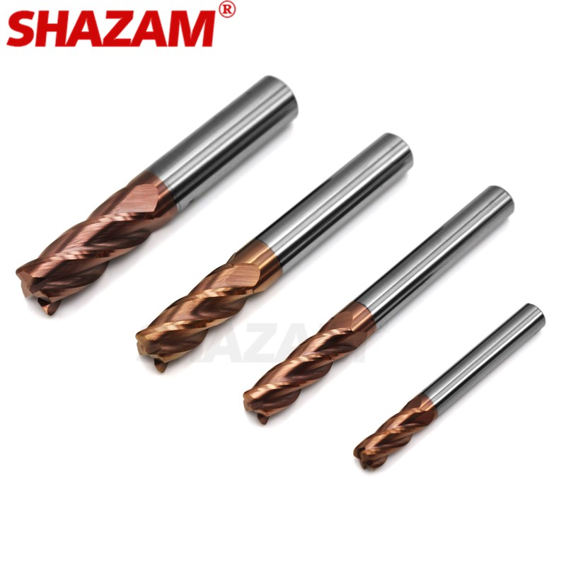 Milling Cutter Alloy Coating Tungsten Steel CNC Tool Maching Hrc55 Endmill SHAZAM Milling Cutter Machine Tools 4.5/5.5/6.5/7.5