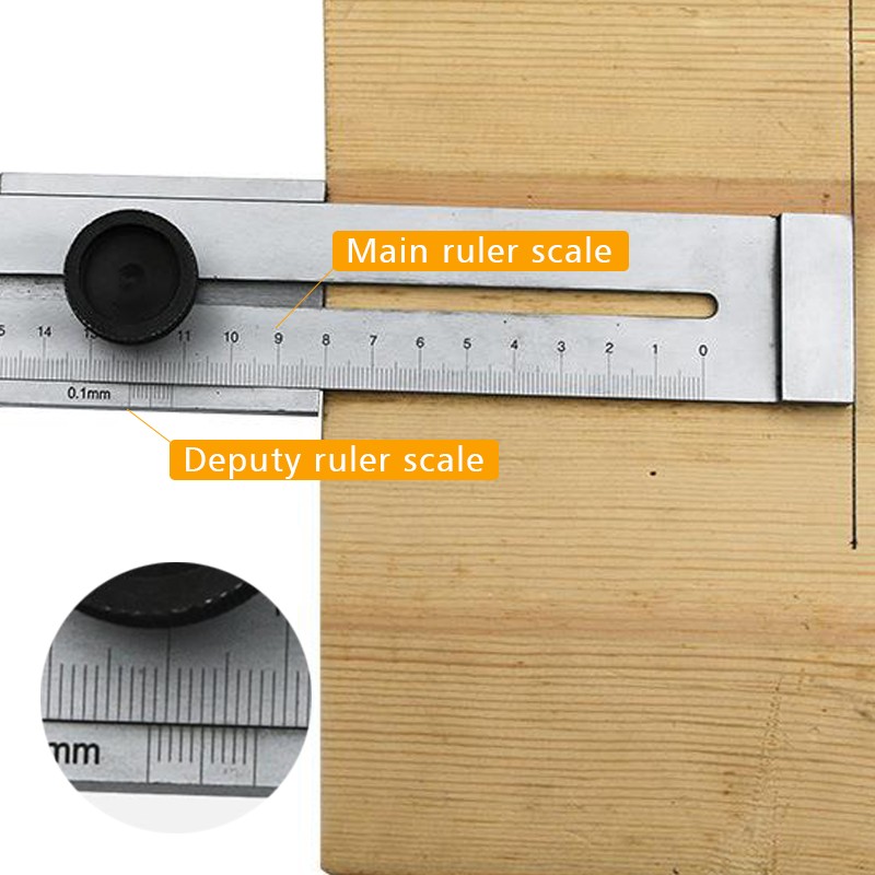 Stainless Steel Parallel Ruler Marker Accurate Scale Marking Scale Sliding Line Ruler Durable Straight Ruler for Woodworking