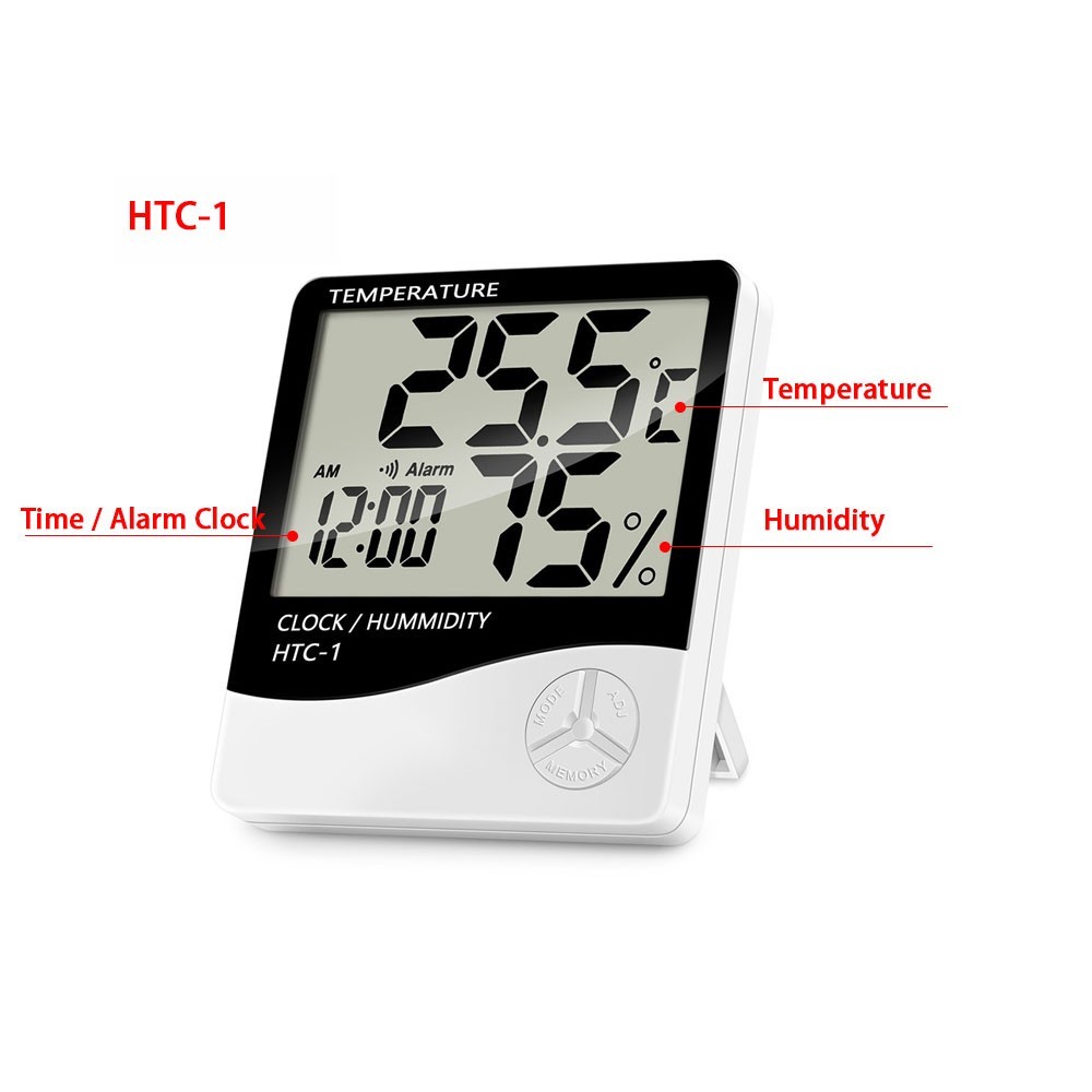 ABS Thermometer Indoor Digital LCD Hygrometer Temperature Hygrometer Alarm Cloc Smart Life Remote Control Hygrometer