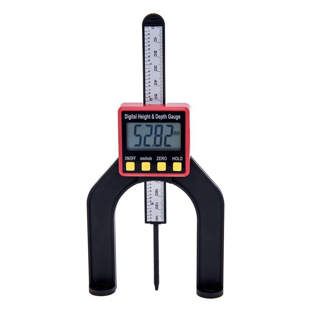 Digital LCD Depth Gauge Height Gauge 0-80mm 0.01mm Caliper with Magnetic Feet for Tables Router Woodworking Measuring Tools